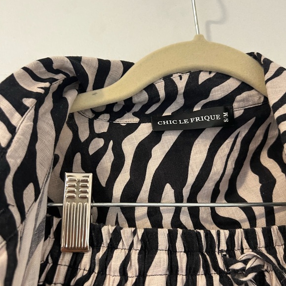 IGGIARA LINEN SET - ZEBRA PRINT BLACK/WHITE - Picture 5 of 7